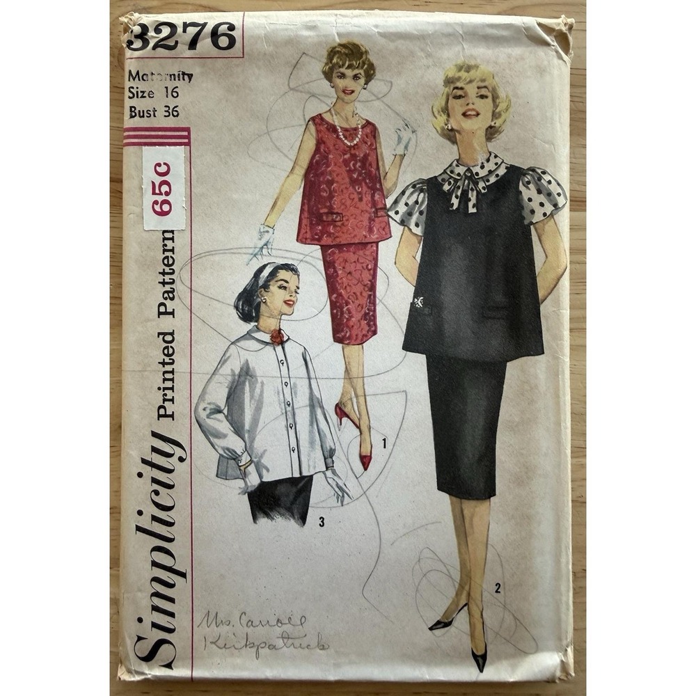 VTG Simplicity 3-Piece Maternity Outfit‎ Pattern 3276 Uncut FF